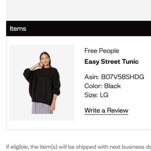 Free People Easy Street Tunic Black Large